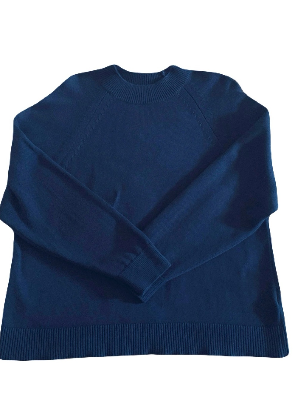 Quince 100% Organic Cotton Mockneck Women’s Sweater in Navy